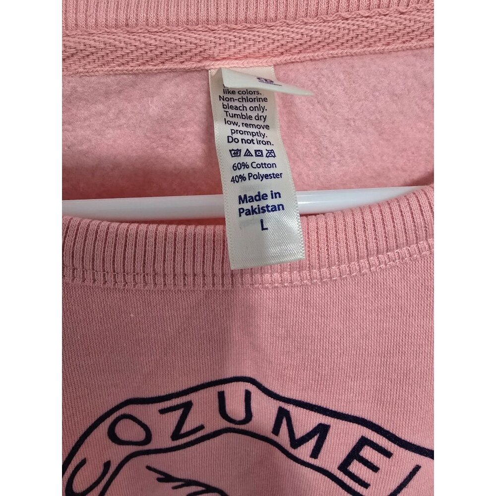 US APPAREL Woman's COZUMEL‎ MEXICO Pull over Sweatshirt In Pink Size Large - Picture 4 of 6